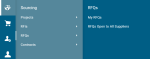 Sourcing, RFQs menu flyout